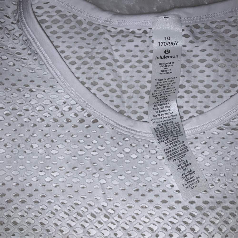 Lululemon Sweat Your Heart Out Tank White Size 10 - Picture 12 of 16
